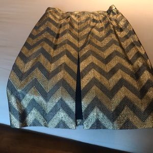 J Crew Gold Chevron Skirt